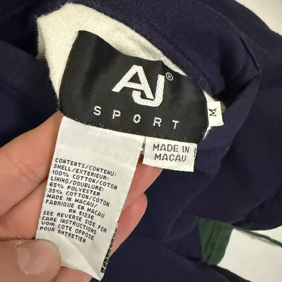 AJ SportVintage Green‎ Blue Reversible Field Barn Jacket Size Medium Cotton